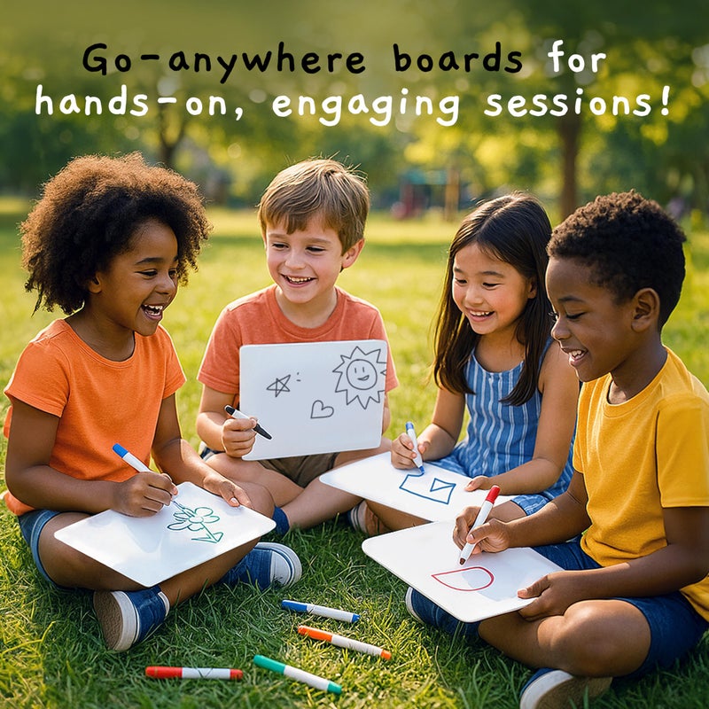 Board Geeks Bigtime 12 Pack 9x12 Classroom Whiteboards for Kids - Small Double-Sided White Board - White Boards Bulk Set, Classroom Essentials - Magnetic Dry Erase Boards for Students, Teacher - Image 4